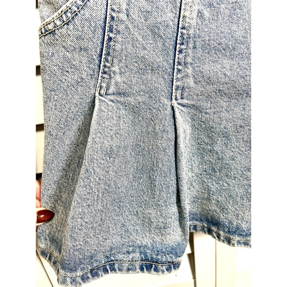 Zara Strapless Pleated Denim Mini Dress Women's Size Medium Light Wash - Picture 2 of 8